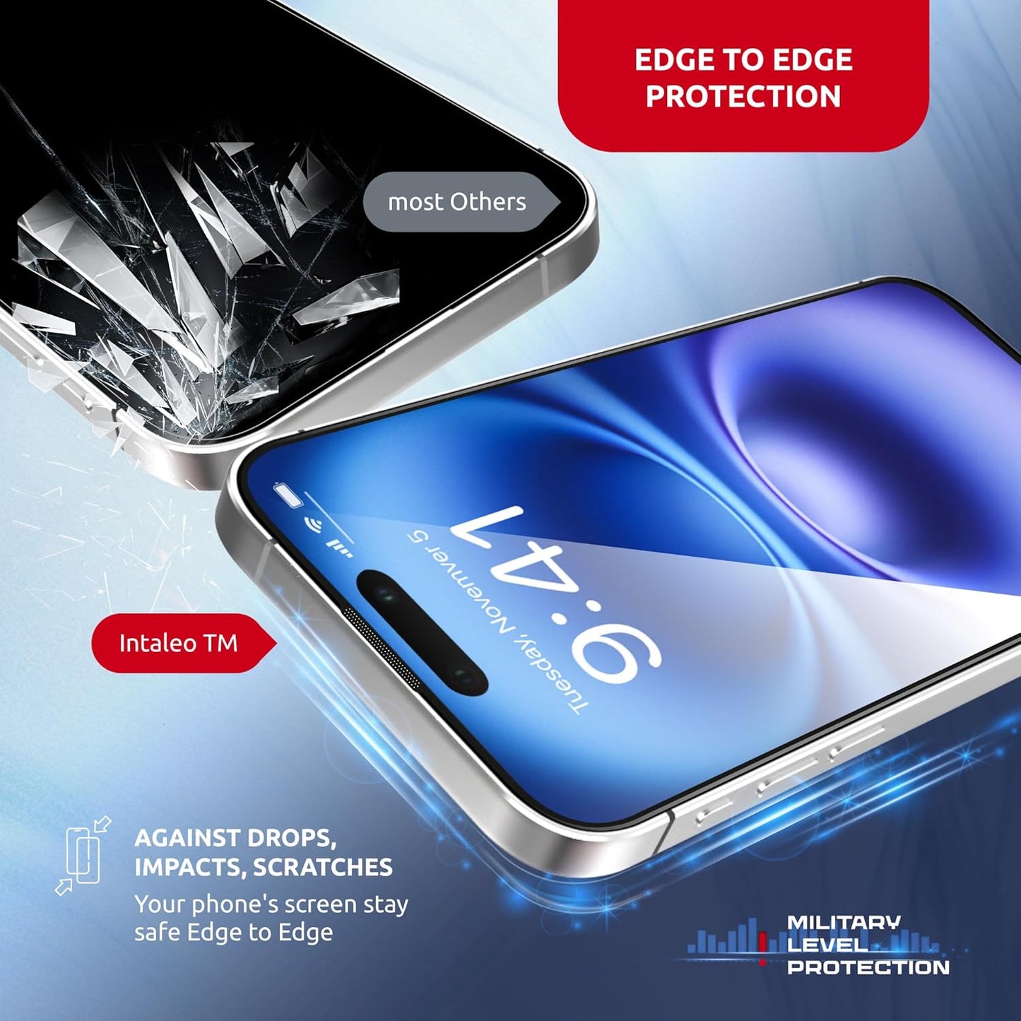 Screen Protector for iPhone 16 – Full Edge-to-Edge Protection Tempered Glass Screen Saver for iPhone 16 with Applicator, 9H Hardness, Oleophobic Coating - iPhone 16 accessories - Black