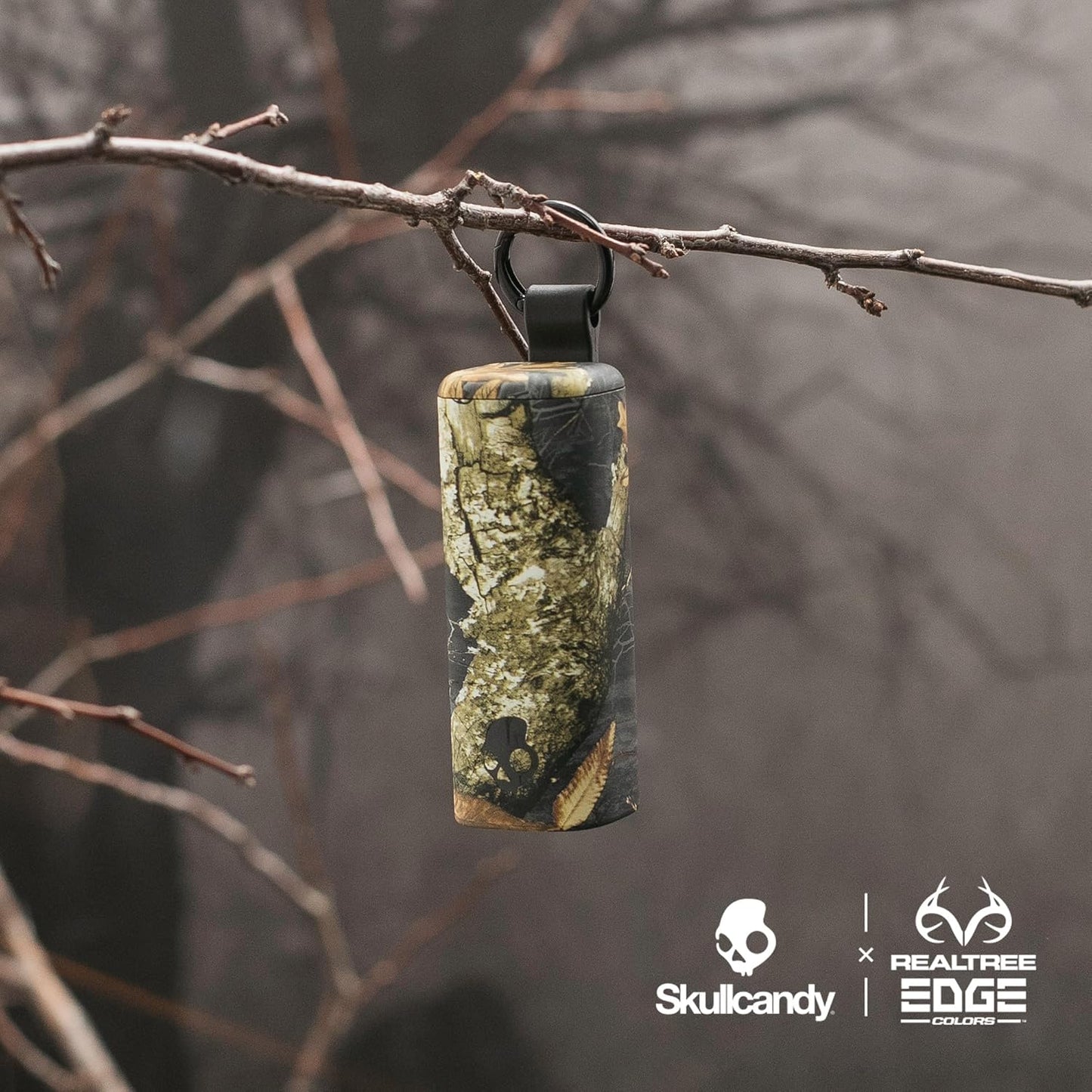 Skullcandy Dime Evo Wireless Earbuds, Bluetooth Headphones, Noise Isolating Fit, Up to 36 Hours Battery, Microphone for iPhone Android, Easy Carry with Clip-Anywhere Case - Realtree Edge Colors Black