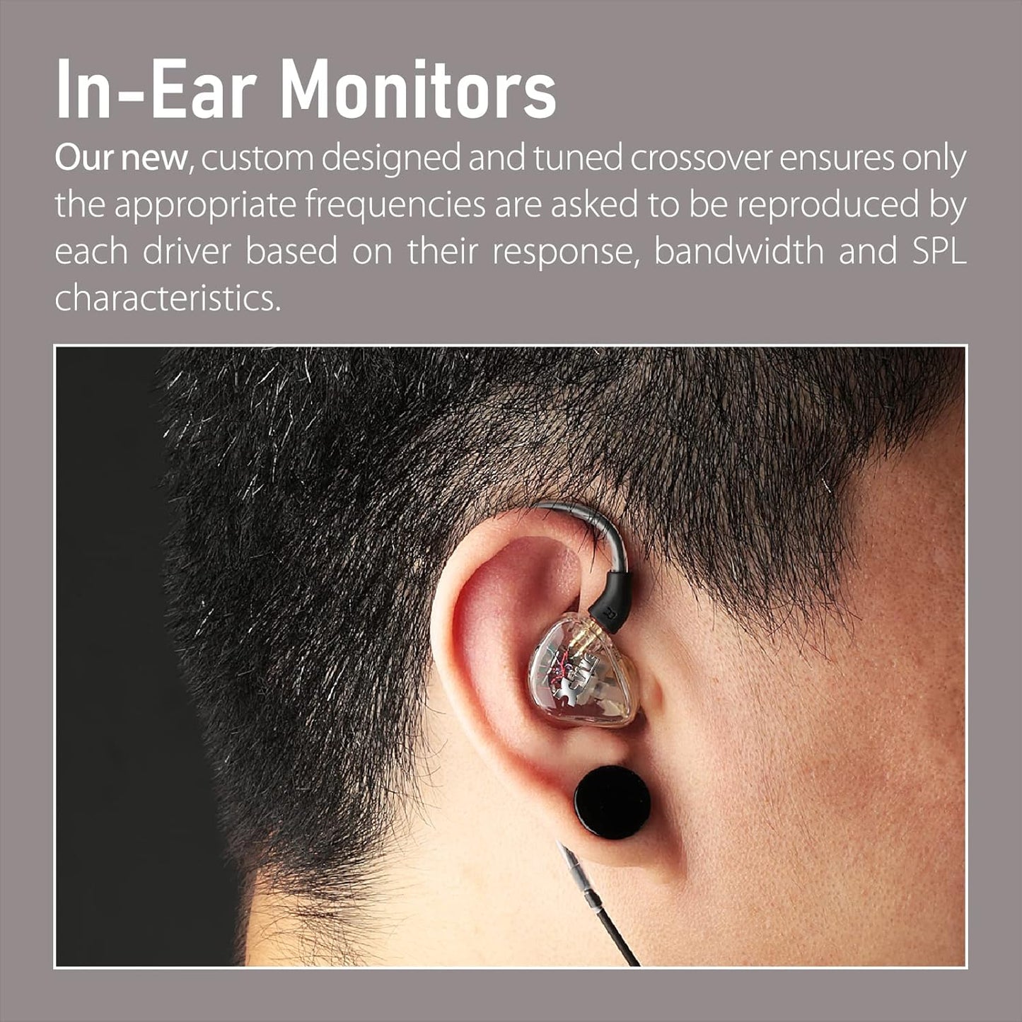 Xvive T9 in-Ear Monitor Headphones Dual Knowles BA Drivers IEM for Studio, Band Rehearsal, Live Performance (T9)