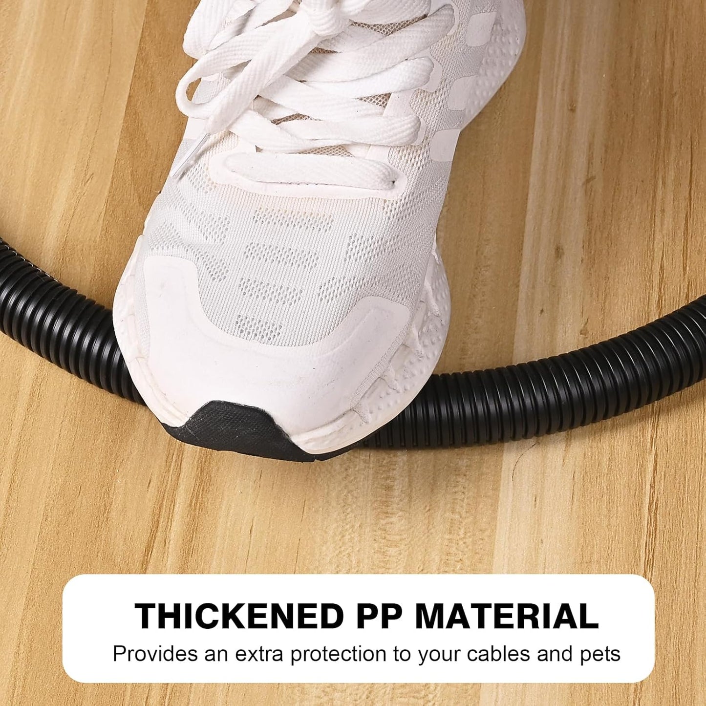 CrocSee 10ft - 1/4 inch Flame Retardant Split Wire Loom Tubing with Installation Tool - Flexible Wire Covers Cord Protectors - Black