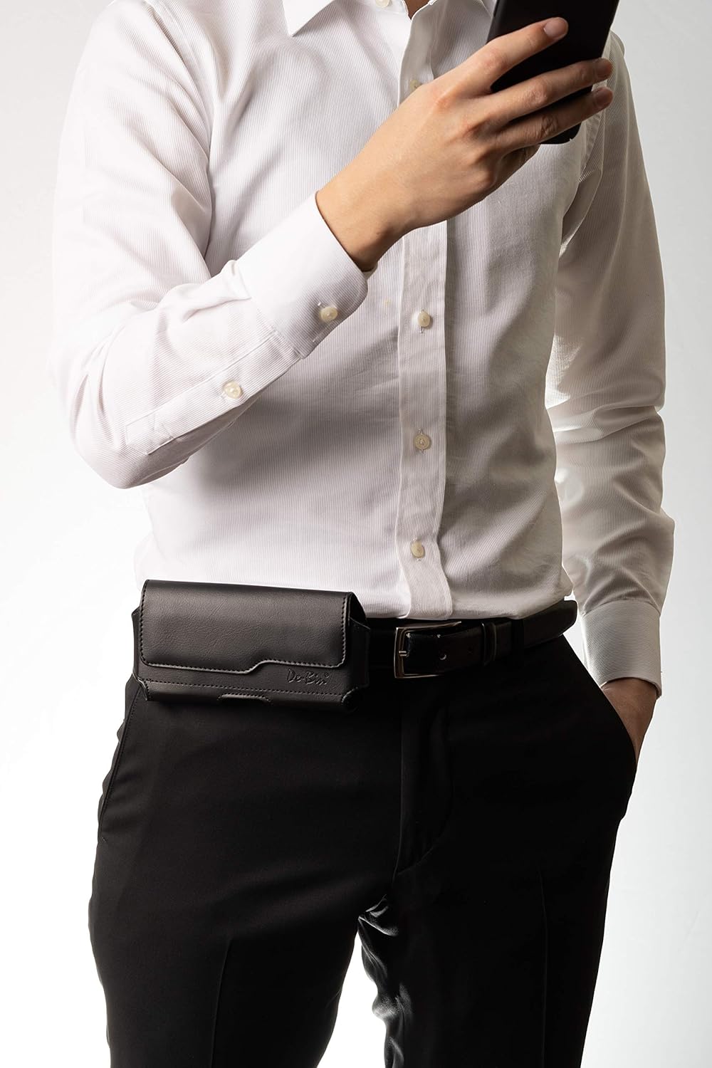 DeBin Case for Galaxy A15 A25 A35 A54 5G A53 A52 A51 A50 A20 Note 20 10+ Note 9 8 XCover Pro S24 FE S23 FE Cell Phone Belt Holder Holster Clip Pouch Cover (Fits Samsung Phone with Otterbox Case) Black