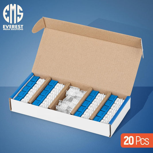 Everest 90° Angled RJ45 Cat6 Keystone Jacks 20-Pack in Blue - Slim Profile Female RJ45 Connectors - Cat 6 Keystone Jack - Compatible with 90° Angled Speed Termination Tool - easyJACK (B094WB91H3)