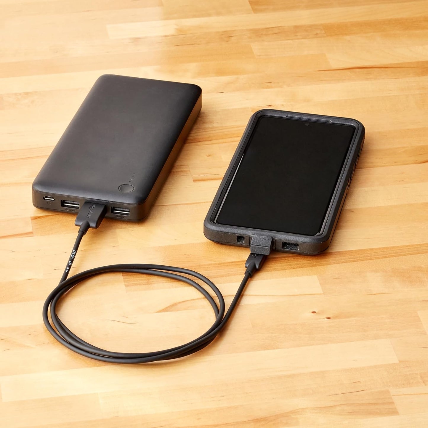 Amazon Basics 5-Pack USB-A to Micro USB Charging Cable, 480Mbps Transfer Speed with Gold-Plated Plugs, USB 2.0, 3 foot, Black