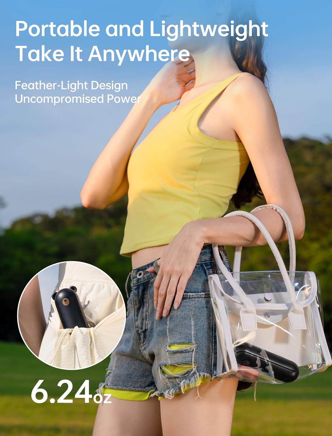 JISULIFE Handheld Fan with 4500 mAh Powerbank Max 37 Hours Runtime, Pocket Portable Battery Operated or USB Powered Folding Personal Fan, 3 Speeds, Gifts for Women Men Kids Gift for Festival-Black