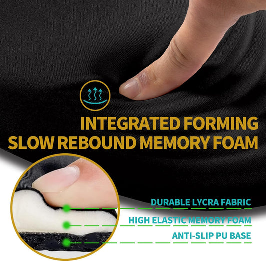 Hokafenle Ergonomic Mouse Pad Wrist Support with Stepped-Wedge Design, Wrist Rest Pain Relief Mousepad Filled with Memory Foam, Carpal Tunnel Mousepad for Wireless Mouse(12x8 inch, Black)