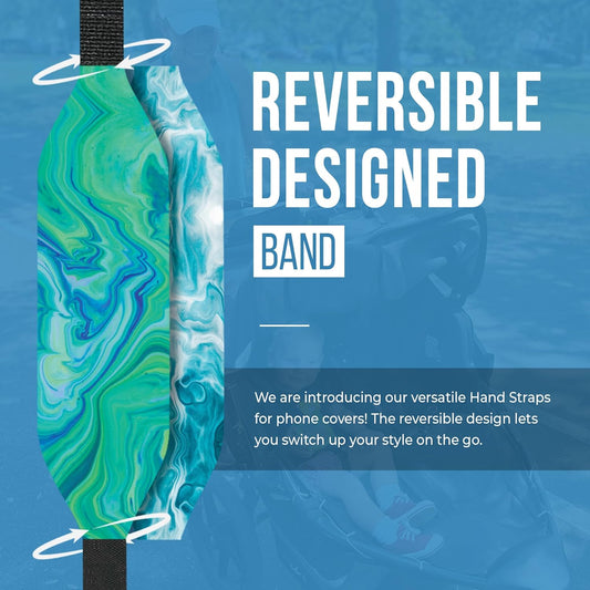 Phone Grip Strap - Reversible Finger Holder for Phone Back, Customizable Anti-Slip Design, Wireless Charging Compatible Detachable Holder for iPhone - Ripple Opal