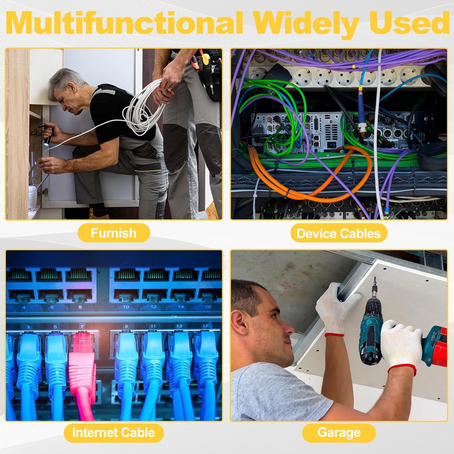 50 Pcs Distribution Rings Aluminum D Ring for Sorting Out Electric Cables, Cable Management, for Commercial and Residential Use, Silver(5 Inch)