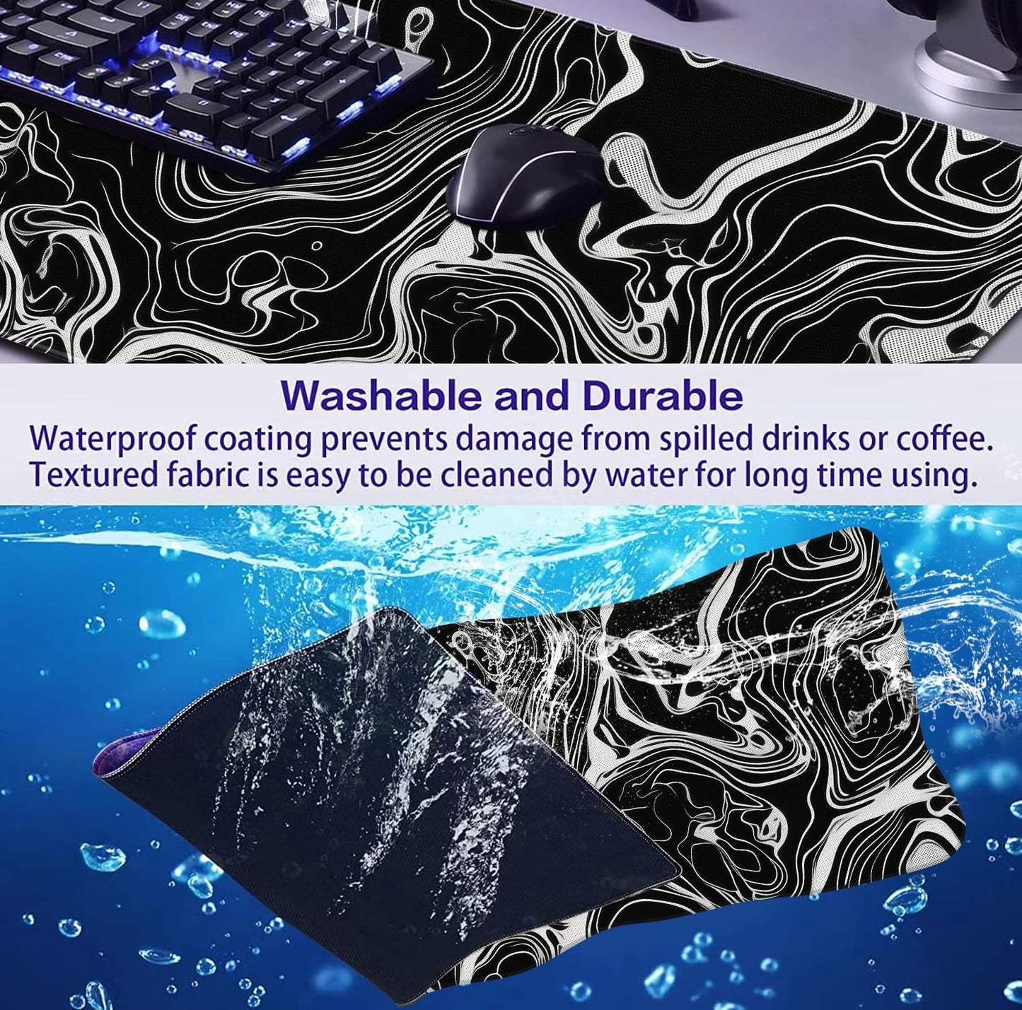 Minimalist Abstract Line XL Mouse Pad, Suitable for Home Office and Study Keyboard Mouse Pad 35.4 x 15.7 x 0.12 Inches