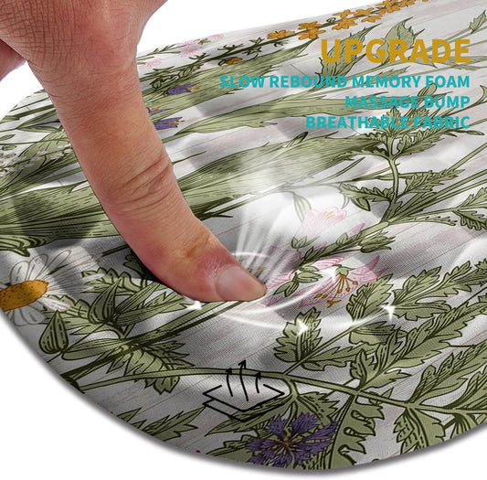 Hokafenle Ergonomic Mouse Pad Wrist Support, Wrist Rest Mousepad for Carpal Tunnel Pain Relief with Integrated Memory Foam Slope Massage Bulge (11.8x7.9 inch,Garden Flowers