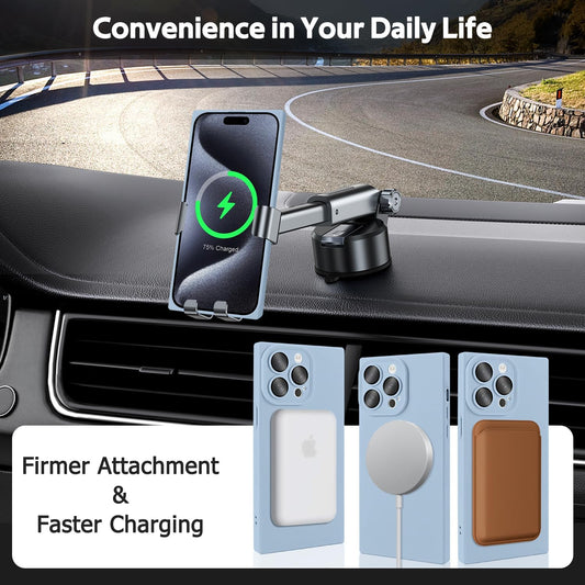 Designed for iPhone 15 Pro Case Compatible with Magsafe Cover Camera Lens Protector Military Grade Protection Shockproof Soft TPU Slim Magnetic Phone Case for iPhone 15 Pro Blue