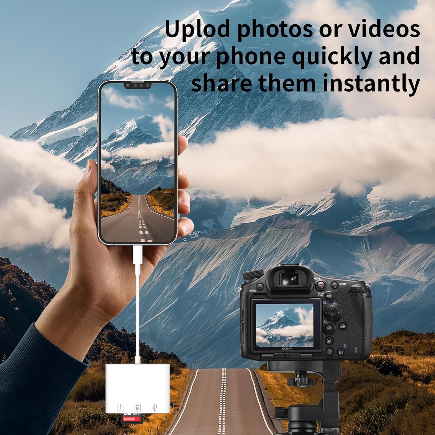 USB C SD Card Reader,3 in 1 USB C Memory Card Reader with Dual Slots and USB Port for iPhone 16 15 Pro Max 15 Plus/Mac/iPad Pro/MacBook Pro/Air/Mini Android Laptop More USBC Typec Devices-Plug & Play