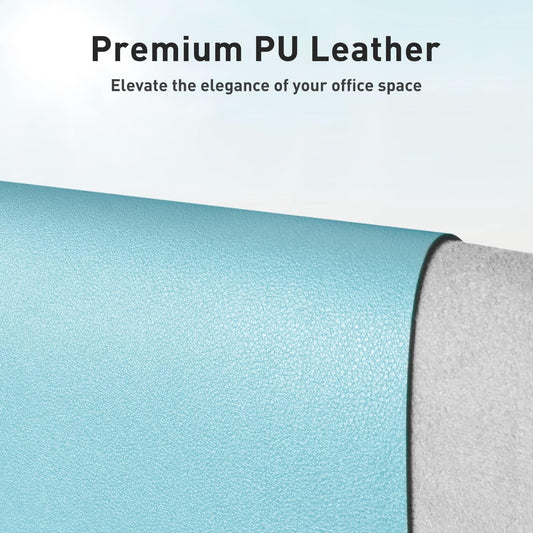 Aothia Large PU Leather Desk Pad Protector – Non-Slip Mouse Pad & Writing Mat for Office/Home, Waterproof, Easy to Clean (31.5" x 15.7", Blue Topaz)