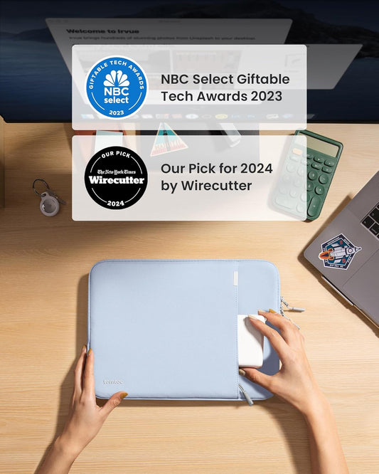 tomtoc 360° Protective Laptop Sleeve for 16-inch MacBook Pro M4/M3/M2/M1 Pro/Max A3403 A3186 A2991 A2780 A2485 A2141 2024-2019, Dell XPS 16 Laptop, Water-Resistant MacBook Case with Accessory Pocket