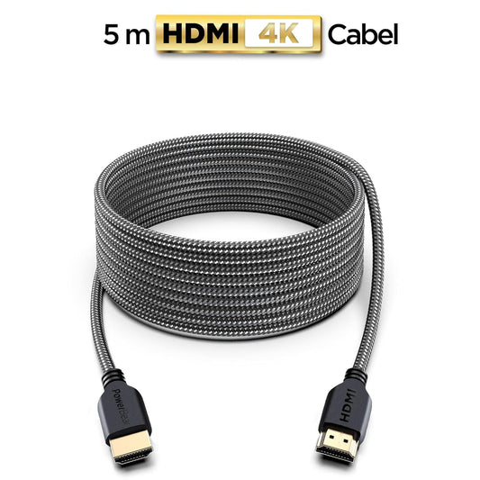 PowerBear 4K HDMI Cable 15 ft | High Speed Hdmi Cables, Braided Nylon & Gold Connectors, 4K @ 60Hz, Ultra HD, 2K, 1080P, ARC & CL3 Rated | for Laptop, Monitor, PS5, PS4, Xbox One, Fire TV, & More
