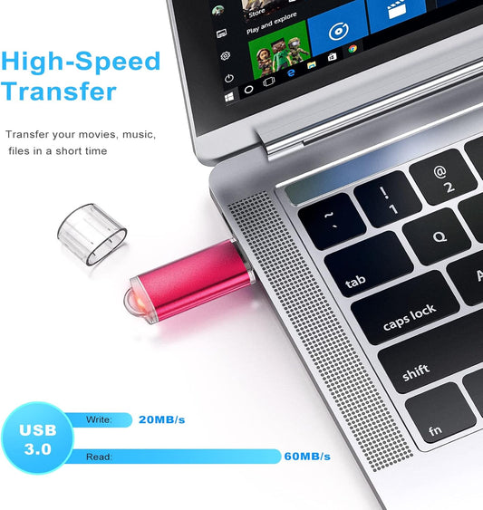 TOPESEL 32GB 10Pack 3.0 USB Flash Drive High Speed 32G Thumb Drive Memory Stick for PC Laptops Tablets TVs Car Audio(5 Mixed Colors: Black Blue Green Red Silver)