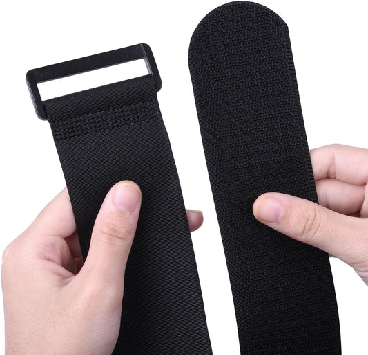 Extra Large 4 Pack 2 x 60 Inches Hook and Loop Strap, Reusable Fastening Cable Tie Down Straps by Wisdompro - Reusable, Durable Functional Cinch Cable Straps for Your Home, Office, Workspace