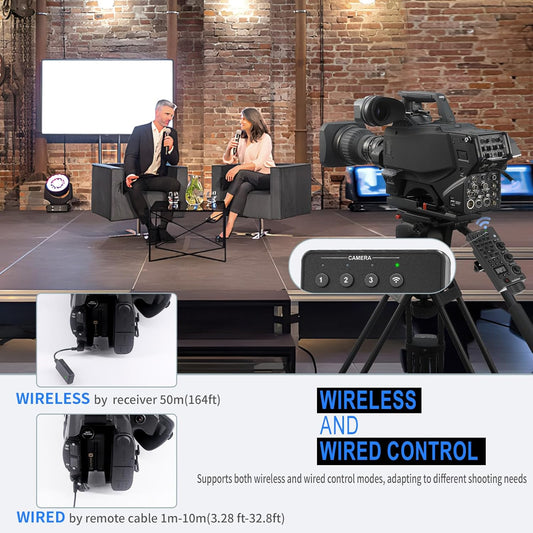 Wireless and Wired Remote Commander & Lanc Camera Zoom Controller for Sony – Focus, Iris, Zoom, ND Adjust, Daisy Chain – Replaces Sony RM-30BP – Compatible with HXR-NX5R, PXW-FS7,PXW-Z280, MCX-500