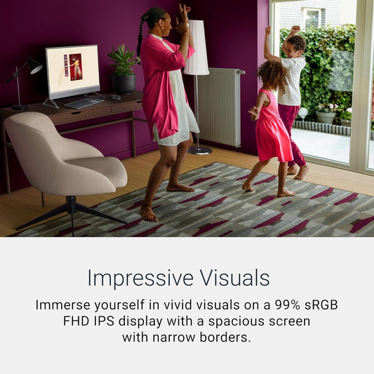 Dell 24 All-in-One Desktop ec24250-23.8-inch FHD Touch Display, Intel Core 5 Processor 120U, Intel Graphics, 16GB DDR5 RAM, 512GB SSD, Windows 11 Home, Onsite Service+6 Months Retail Migrate - White