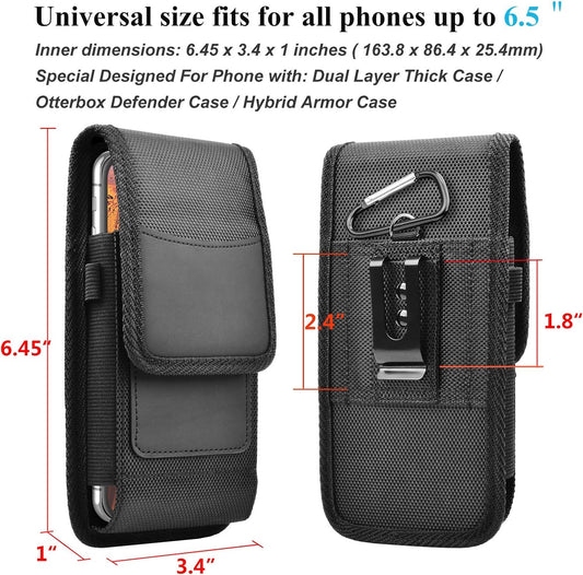 Njjex Phone Holster for Motorola Moto G 5G 2025 G Stylus 2023 G Power 5G 2024 G Play G Pure G Fast Edge 2025 Edge 60 50 G86 G84 G54 G72 Z4 Nylon Cell Phone Belt Clip Holster Holder Pouch Carrying Case