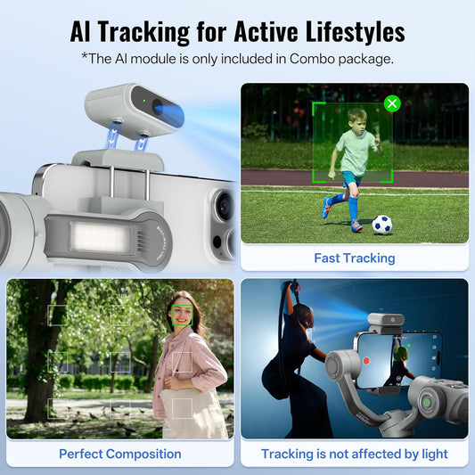 ZHIYUN CINEPEER Smooth 5E Combo Gimbal Stabilizer for iPhone, Android, Built-in Fill Light, Tripod, 3-Axis 300g Payload Phone Gimbal, Gesture Control, Vlogging Stabilizer for YouTube, TikTok