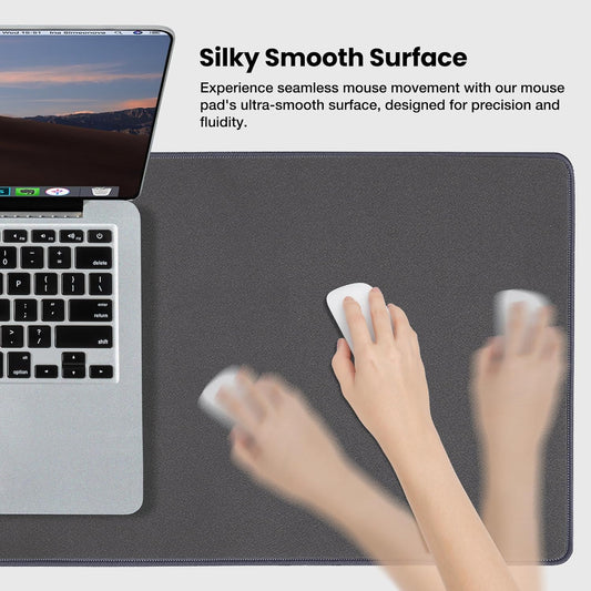 ALOANES Waterproof Mouse Pad with Durable Stitched Edge, XL Gaming Keyboard Pad, Non-Slip Rubber Base Mouse Mat, Desk pad for Gamer, Office & Home, Dark Gray Mousepad 31.5''x 11.8''x 0.12''