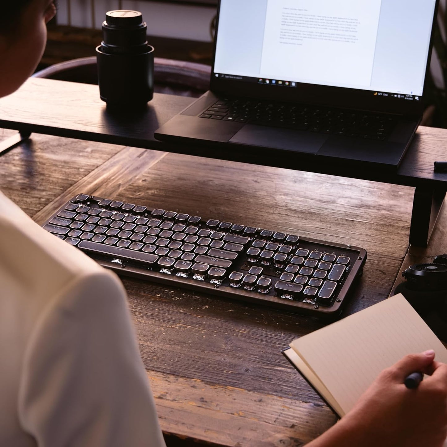 Azio RC Prestige Mechanical Keyboard, Bluetooth 5.0, Hot-Swappable Switches, PC/Mac (Ebony/Brown Switches)