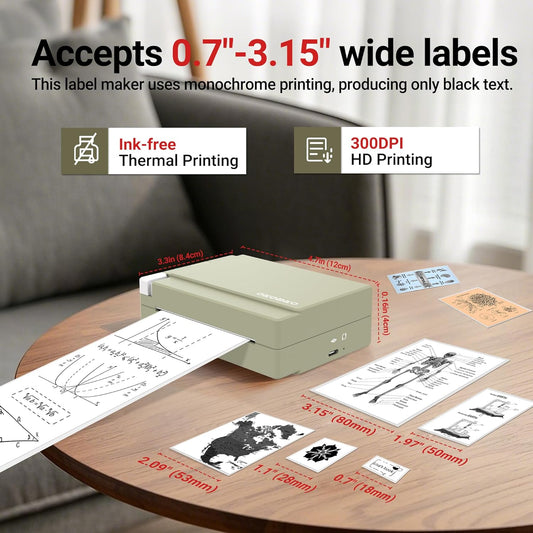 ORGBRO Sticker Printer Machine, X3 Mini Printer Print Pods Portable Thermal Inkless Sticker Maker, 3-Inch 300 DPI Bluetooth Pocket Printers for Smartphones, Notes, Journal, Photos, DIY, Kids Gift