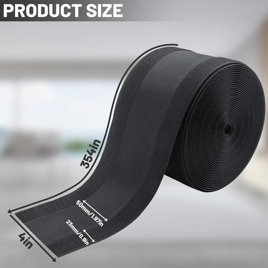 IHKFILAN Carpet Cord Cover Carpet Cable Management Under Desk Cable Grip Strip Black Hook and Loop Tape Cable Polyester Cover Protect Cables to Prevent Tripping Over Wires for Homes & Office (30ft)