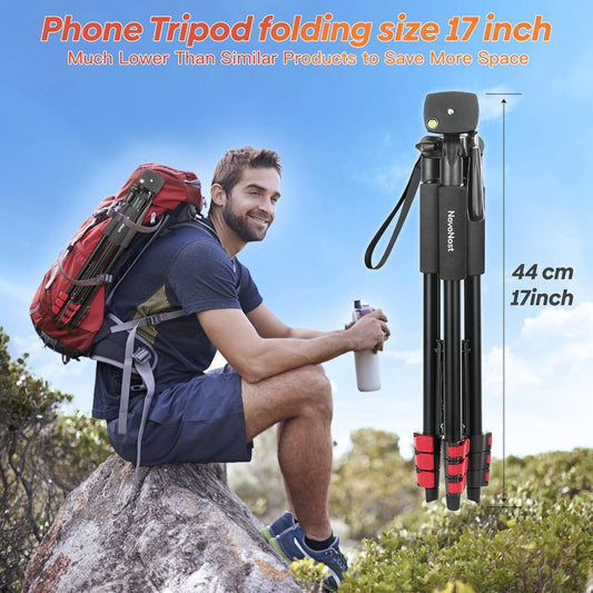 65" Phone Tripod Stand, Tripod for iPhone & Camera with Wireless Remote & Cellphone Holder for Video Recording/Selfies/Live Stream/Vlogging (Included Carry Bag)