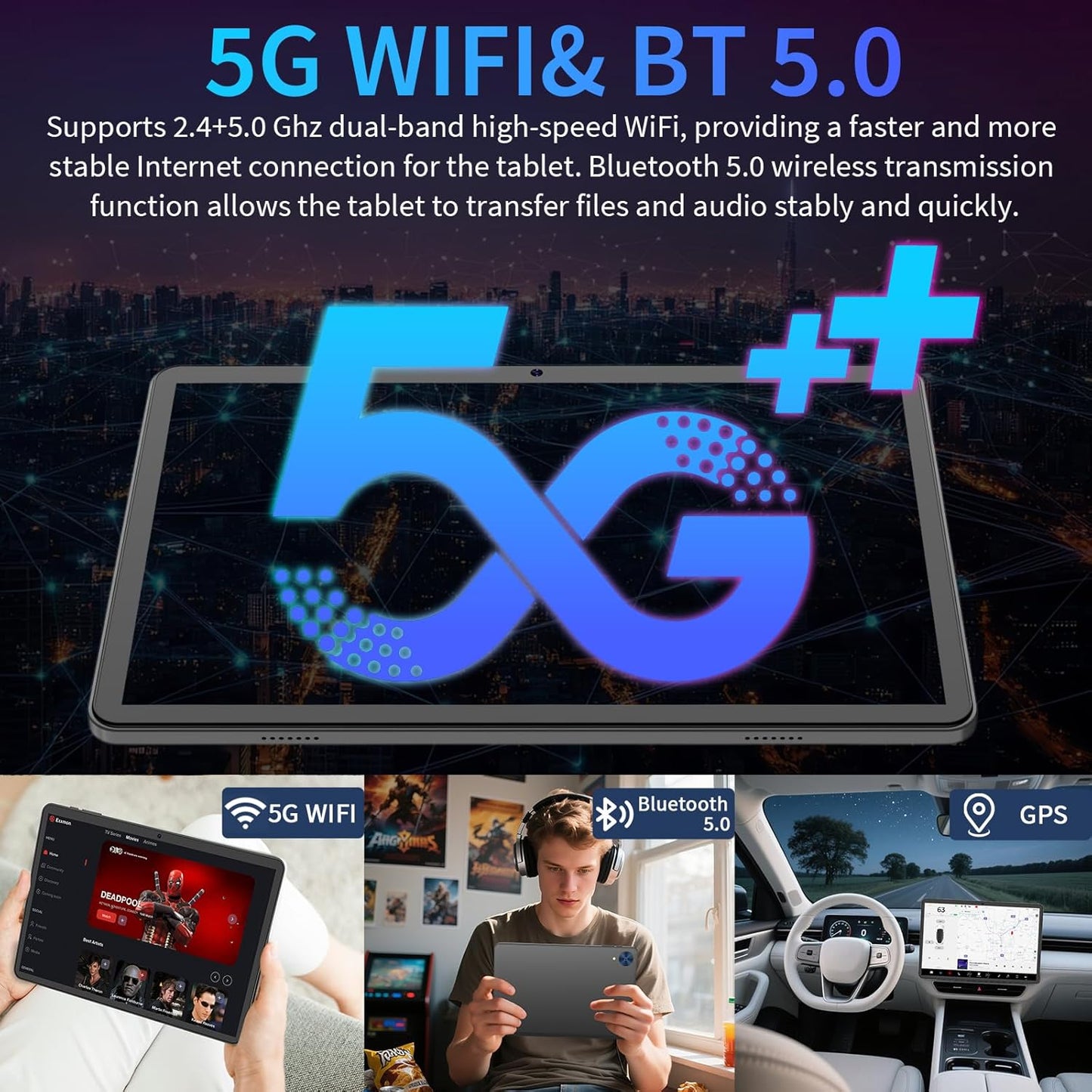 Android 15 Tablet with Keyboard, 26GB+256GB(2TB Expand), 10.1 Inch Tablet 8000 mAh Battery, BT 5.0, 5G WiFi, Widevine L1, Dual Camera, 2 in 1 Tab with Mouse, Case, Stylus(Green)