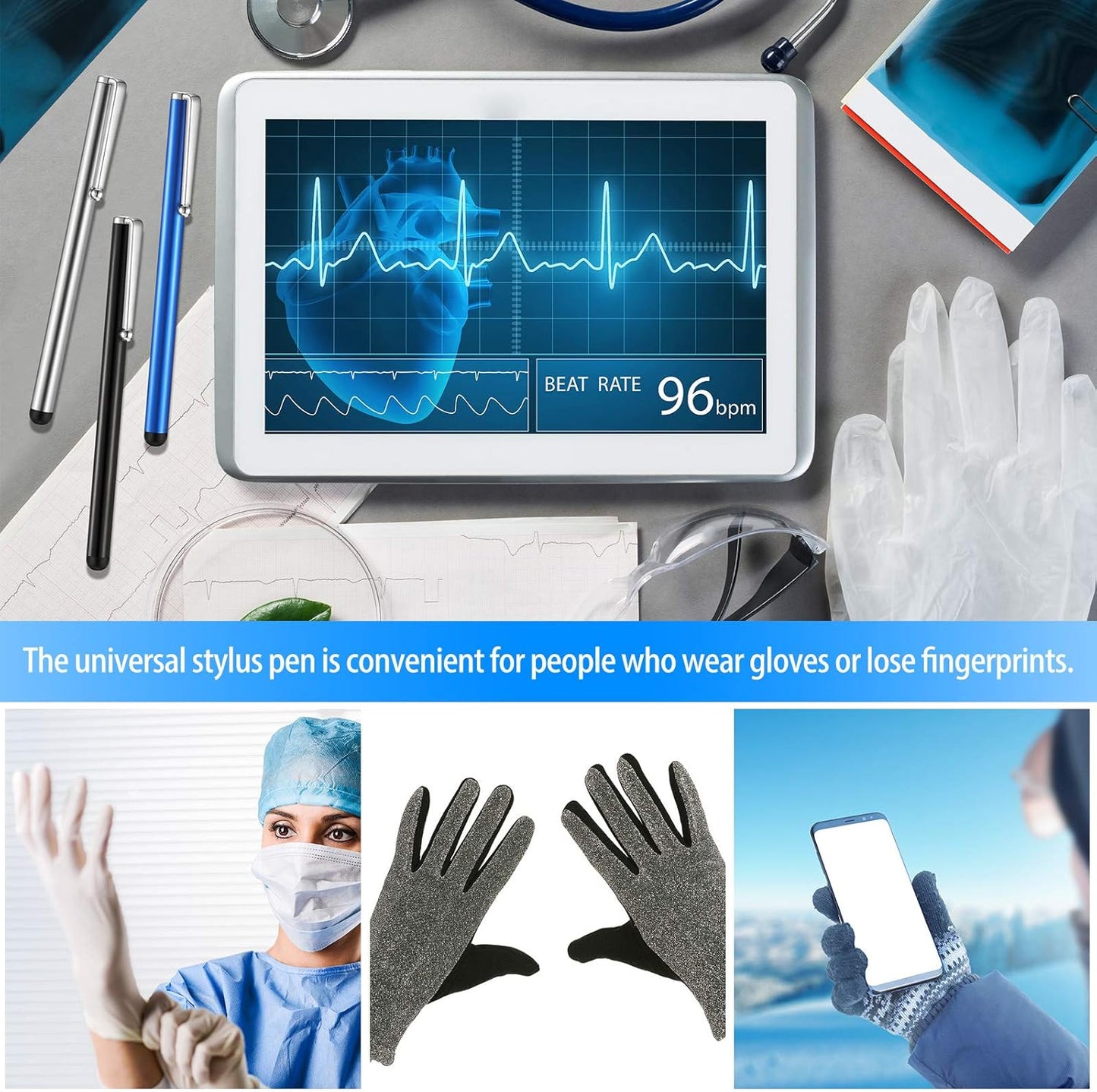 Outus 130 Pcs Stylus Pens for Touch Screens Universal Slim Capacitive Stylus Digital Pen Compatible with Phone, Android, Phone, Tablet, Most Devices with Capacitive Touch Screen, 10 Colors