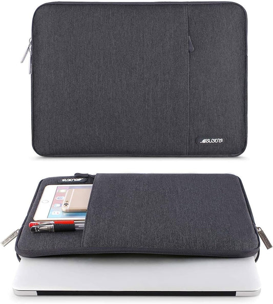MOSISO Laptop Case 12.3 inch, 11.6-12.3 inch Laptop Sleeve Compatible with MacBook Air 11.6, Acer HP Dell Lenovo Samsung, Surface Pro, Polyester Vertical Computer Sleeve Bag with Pocket, Space Gray