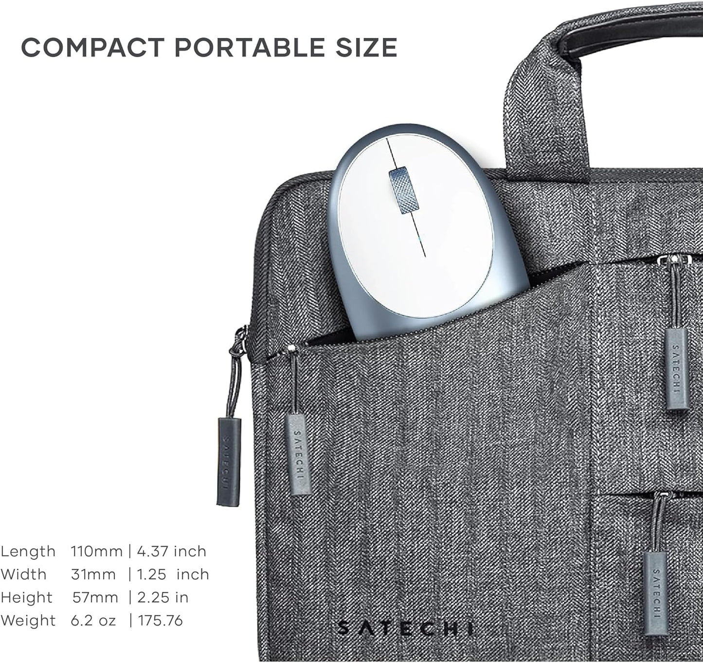 Satechi M1 Wireless Bluetooth Mouse, USB-C Rechargeable, Compact & Portable, for Mac/Windows, Compatible with M4/M3/M2 MacBook, Pro, Air/iMac/iPad Pro, iPhone 16/15/14 & More - Blue