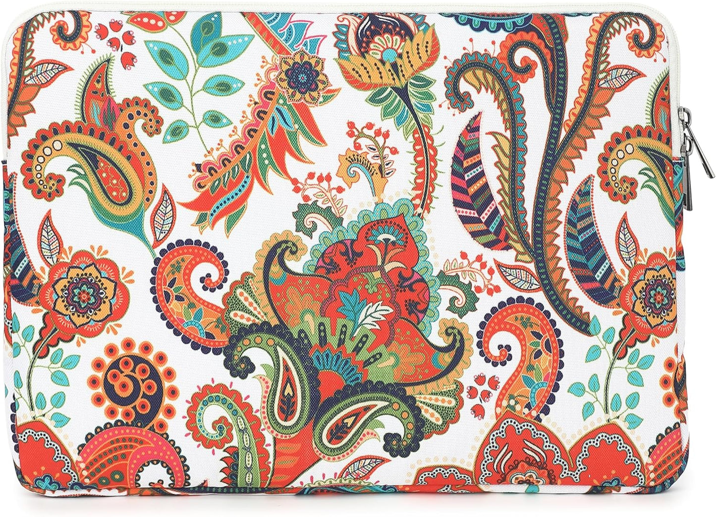 Canvaslove Paisley Laptop Sleeve Case Bag with Pocket for MacBook Pro 14 inch,Surface Laptop 14.4 inch and HP Lenovo Dell ASUS Acer 14 inch Laptop Computer