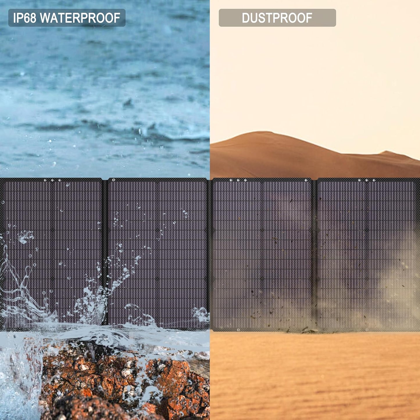 N-Type 16BB 160W 18V Portable Solar Panels for Power Station,25% High Conversion Efficiency ETFE Foldable Solar Panel Charger with Adjustable Kickstand Solar Panel for Camping Outdoor RV