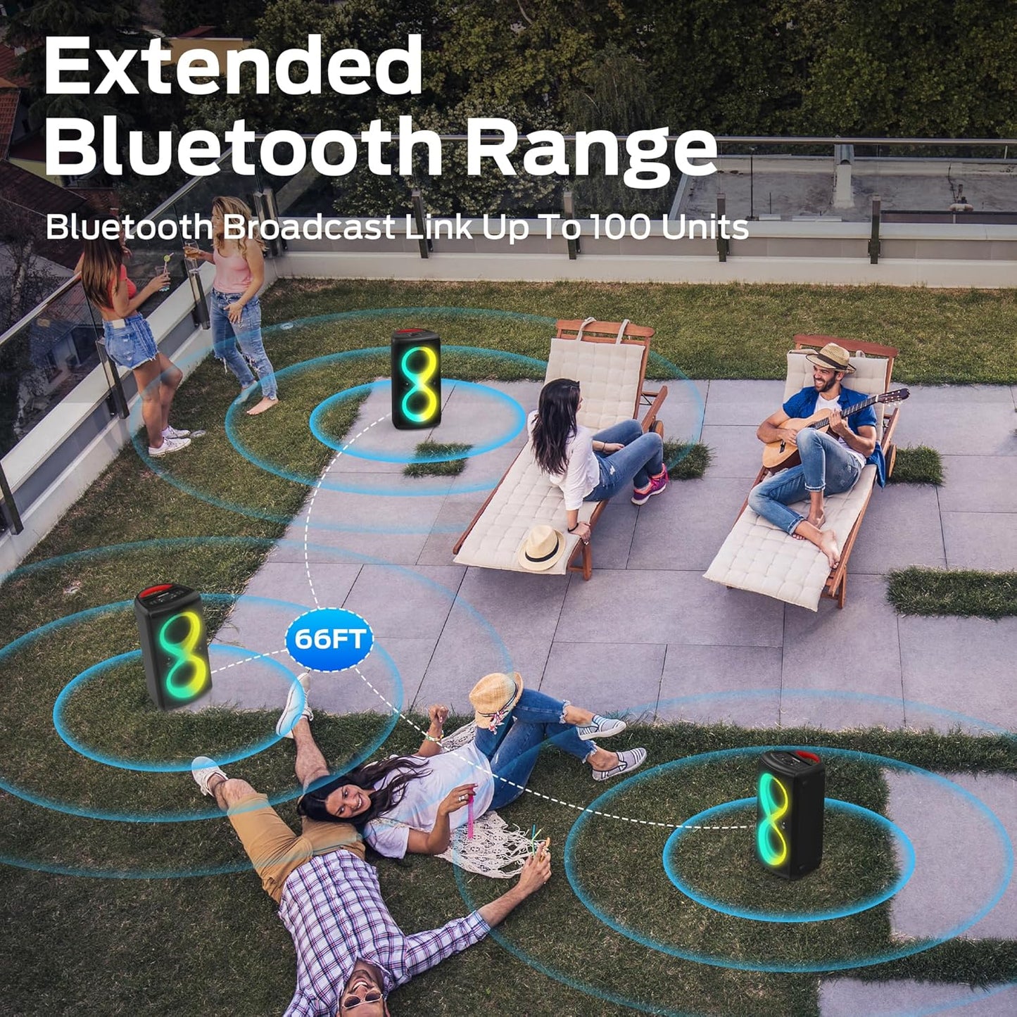 Monster Cycle Plus Bluetooth Speaker, 380W High Power Portable Party Speaker with 7 Lighting Effects, 108dB Loud Stereo Sound, 24H Playtime, Speakers with Subwoofer for Outdoor, Party