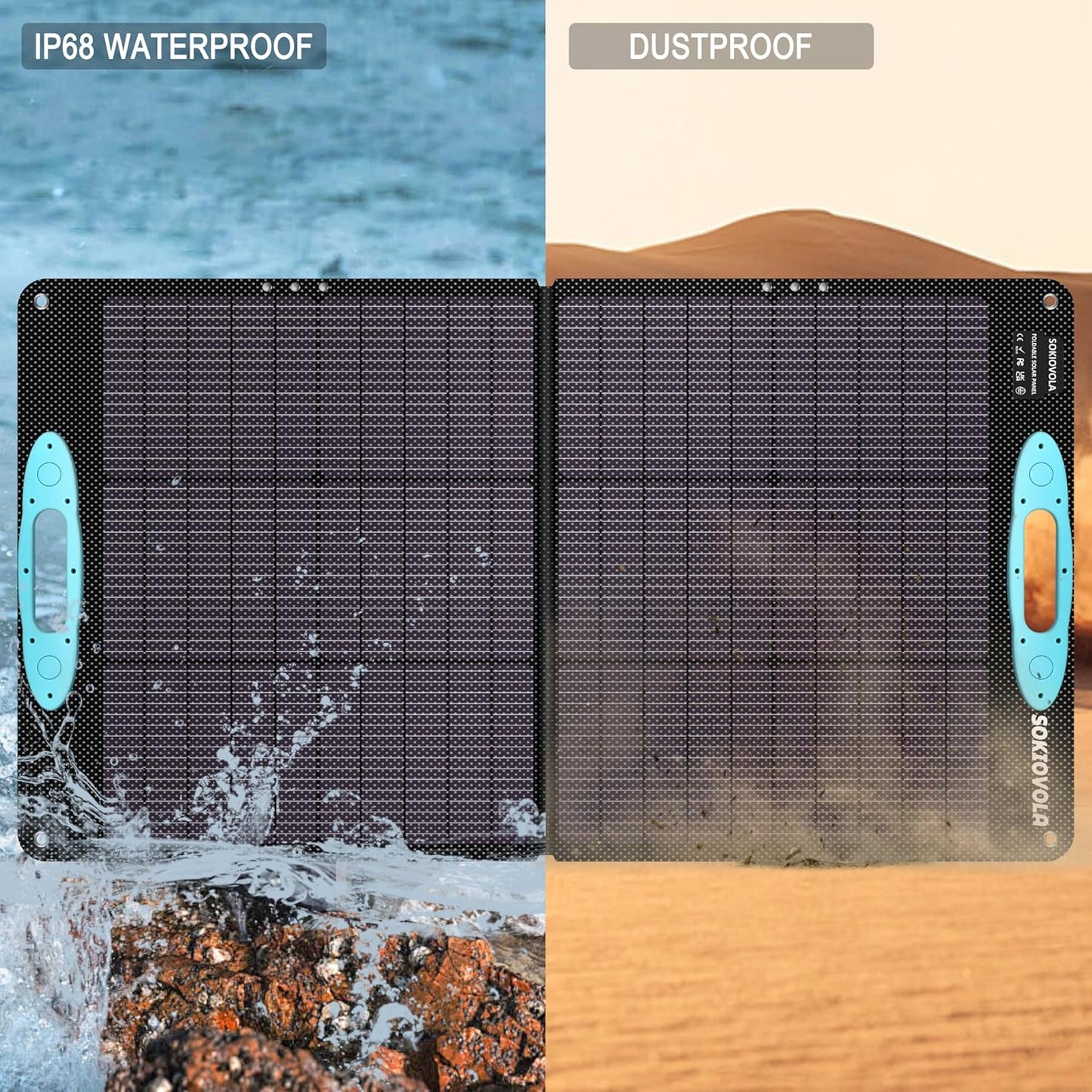 N-Type 16BB 100W Portable Solar Panel for Power Station,ETFE Portable Foldable Solar Charger NextGen 25% High Conversion IP68 Waterproof Solar Panel for Camping Outdoor RV Blackout