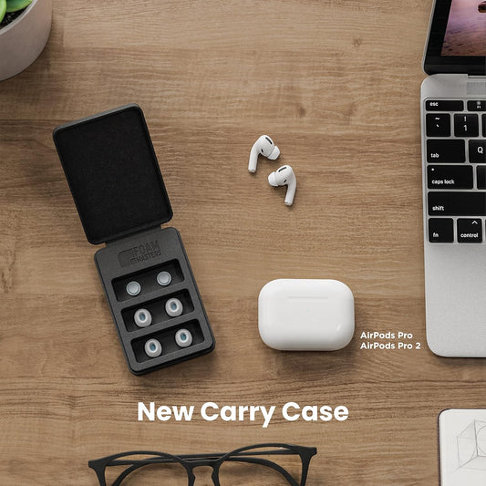 Foam Masters Ultra-Premium Memory Foam Ear Tips for AirPods Pro 1st & 2nd Gen | 3 Pairs | Black Magic Ver 6.0 | Secure | Comfort | Better Noise Cancel | Replacement Buds – White, Assorted S/M/L