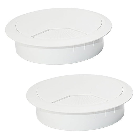 5 Pcs Desk Grommet 3-1/8" / 80 mm, Desk Cord Hole Cover, Cable Grommet ABS Plastic, Desk Hole Grommet for Home & Office Pc, Detachable Adjustable Cable Cord Organizer-White
