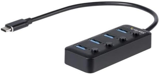 StarTech.com USB C Hub - 4x USB-A Ports with Individual On/Off Switches - Bus Powered - Portable - USB Type C Hub - USB C to USB Hub