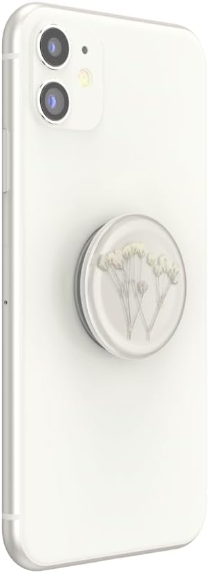 PopSockets: Phone Grip with Expanding Kickstand, Adhesive Grip - Pressed Flower Baby's Breath