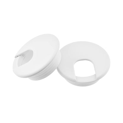 HAHIYO 2Pcs 2Inch/50mm White ABS Plastic U-Shaped Desk Grommet Wire Grommet Cable Management Cord Hole Cover Desk Wire Hole Insert Wire Organizer for Computer Office Home School Equipment Systems
