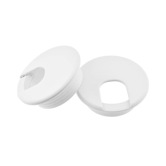 HAHIYO 2Pcs 2Inch/50mm White ABS Plastic U-Shaped Desk Grommet Wire Grommet Cable Management Cord Hole Cover Desk Wire Hole Insert Wire Organizer for Computer Office Home School Equipment Systems