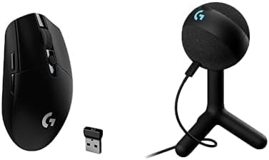Logitech G305 Lightspeed Wireless Gaming Mouse, Black + Yeti Orb RGB Gaming Microphone with LIGHTSYNC, USB Mic for Streaming
