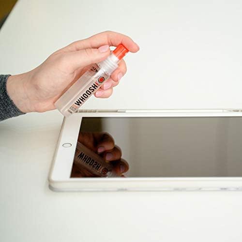 WHOOSH! Screen Shine Duo XL - Screen Cleaner Spray and Wipe for Eyeglasses, Phone & Laptop - Removes Fingerprints - Includes 3.4 oz + 1 oz Leak-Free Bottles & 2 Microfiber Cloths for Home & Travel