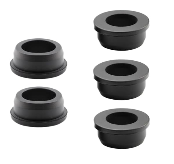 5 pcs 2" Drill Hole，1-9/16"ID Black Silicone Top hat Rubber Grommets for Wiring，Automotive，Firewall，Hole Plug，Desk，Screw，Water and Gas Pipe，Drain，House Siding，Cable Bushing，Glass，Wire Plug
