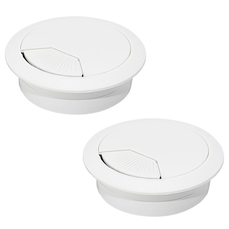 2 Pcs Desk Grommet 2" / 50 mm, Desk Cord Hole Cover, Cable Grommet ABS Plastic, Desk Hole Grommet for Home & Office Pc, Detachable Adjustable Cable Cord Organizer-White