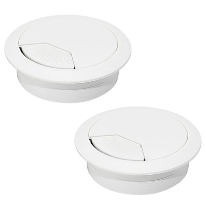 2 Pcs Desk Grommet 2" / 50 mm, Desk Cord Hole Cover, Cable Grommet ABS Plastic, Desk Hole Grommet for Home & Office Pc, Detachable Adjustable Cable Cord Organizer-White