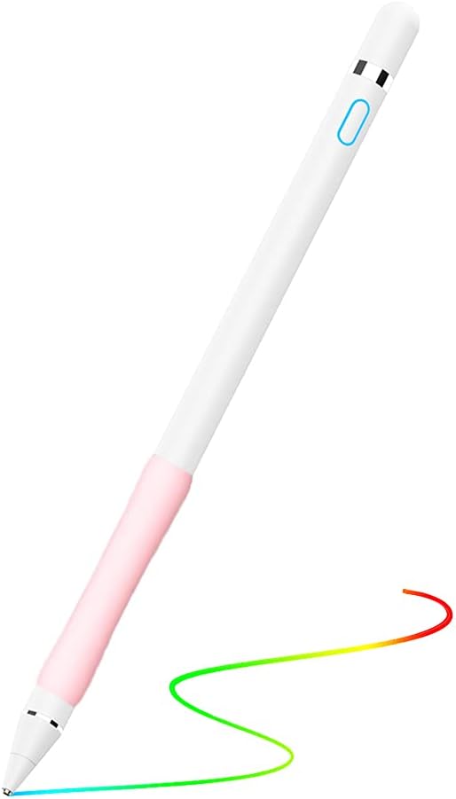 Stylus Pen for iPad, DOGAIN Stylus Pen for Touchscreen with Pink Grip, Digital Active Fine Point Pen for Drawing/Writing/Playing, iPad Pencil Compatible with iOS/Android and Other Tablets