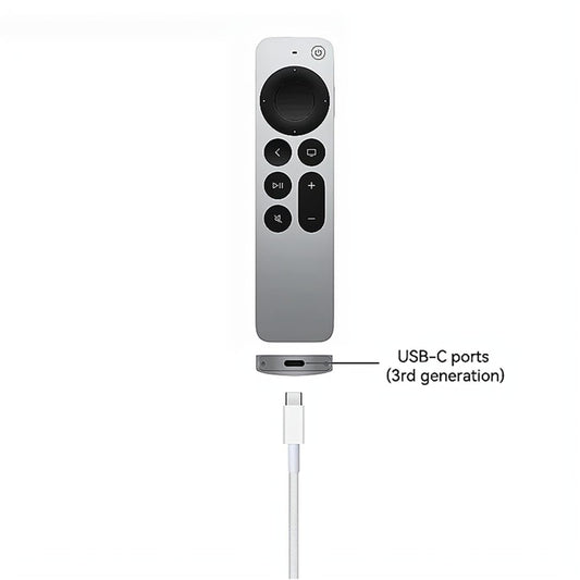 Woven TV Remote USB C Charger Cable for Apple TV Remote 3rd Gen/4th Gen, Siri Remote 3rd Gen, [MFi Certified] USB A to USB-C Cord Fast Charging for Apple/Samsung Smart TV Remote Control - White